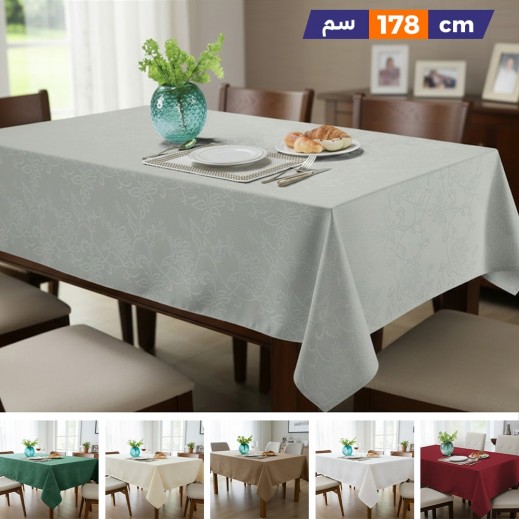 Linen Weave Round Tablecloth 178cm By Fashion - delivered by Taw9eel within 48 working hour 