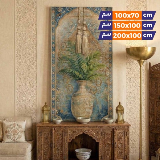 Canvas Wall Art Tassel With Vase Tiffany - delivered by Taw9eel Within 24 Working Hours