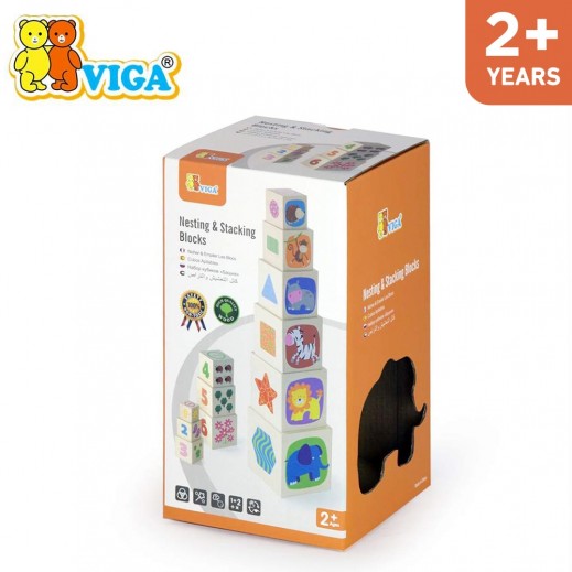 Viga Nesting & Stacking Blocks (2+ Years) - delivered by within 24 Hours 