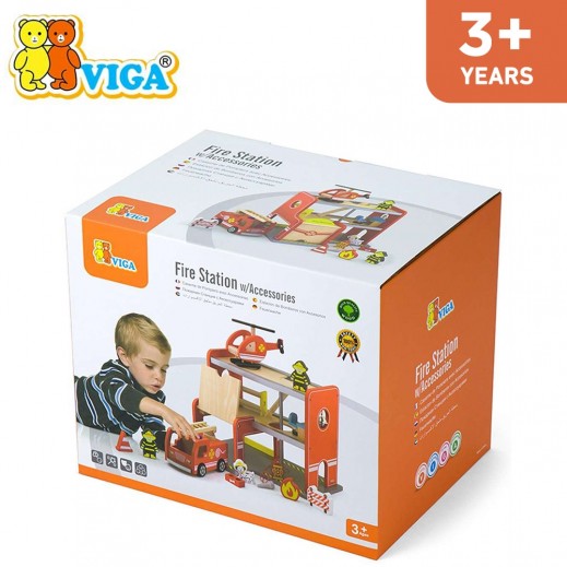 Viga Fire Station with Accessories (3+ Years) - delivered by within 24 Hours 