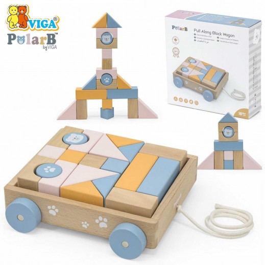 Viga Pull along Block Wagon (1.5+ Years) - delivered by within 24 Hours 