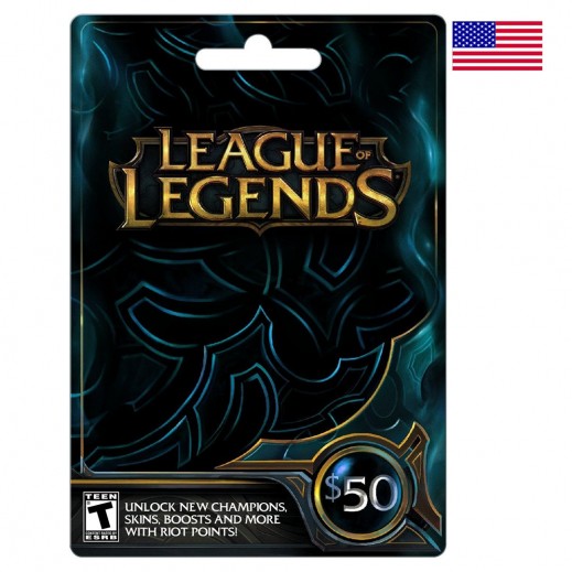 League of Legends 50$ Riot Points US - Delivered by Whatsapp & Email