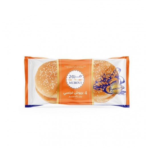 Murouj 4 Brioche Sesame Burger Buns 240 g - delivered by Taw9eel Fast
