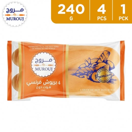 Murouj 4 Brioche Hot Dog 240 g - delivered by Taw9eel Fast
