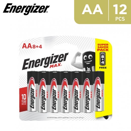 Energizer 1.5 V AA Alkaline Batteries ( 8 + 4 Free)