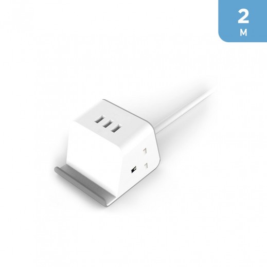 2 Sockets Extension With Phone Holder & 3USB-2M