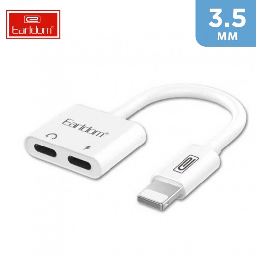 Earldom 2 In 1 Lightning Audio And Charging Adapter - White