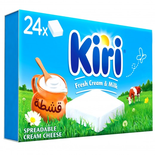 Kiri Spreadable Cream Cheese Squares 24 Portions 480 g - delivered by Taw9eel Fast