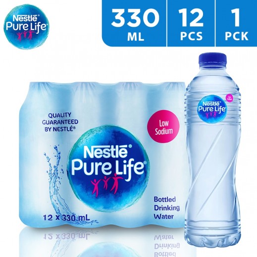 Nestle Pure Life Low Sodium Drinking Water 12 x 330 ml - delivered by Taw9eel Fast