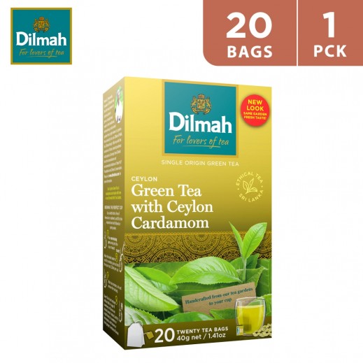 Dilmah Ceylon Green Tea With Cardamom Bags 20 x 2 g