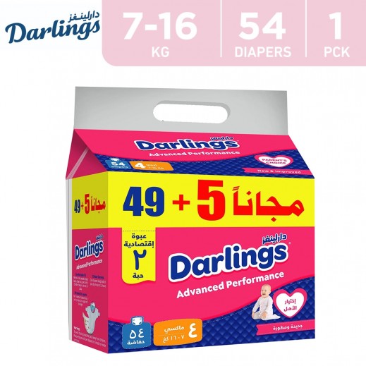 Darlings Advanced Stage 4 (7-16 Kg) Maxi 54 Diapers