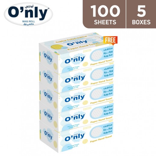 O’nly Towel 100 Sheets (4+1 Free) - delivered by Taw9eel Fast