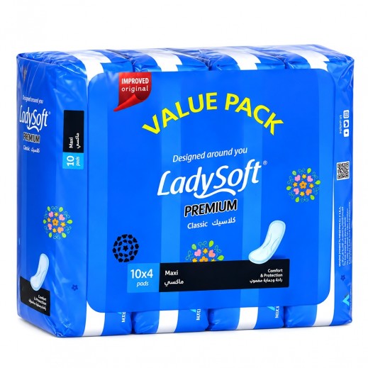 Ladysoft Premium Classic Maxi Pads 10 x 4 Pads
