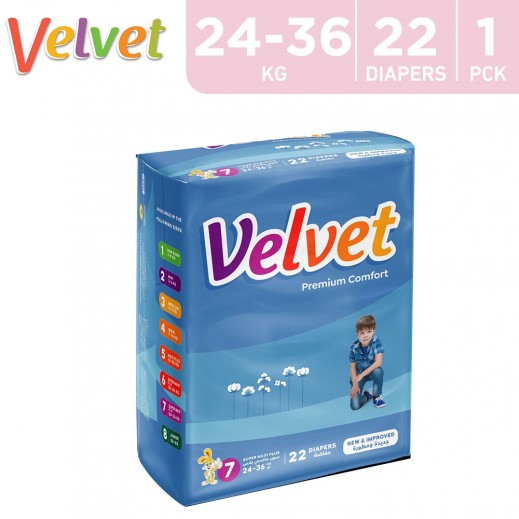 Velvet Comfort Family Stage 7 Super Maxi Plus Diapers (24-36 kg) 22 Diapers