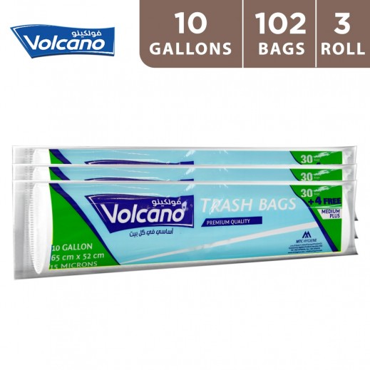 Volcano Trash Bag 10 Gallon - 3 Rolls - delivered by Taw9eel Fast