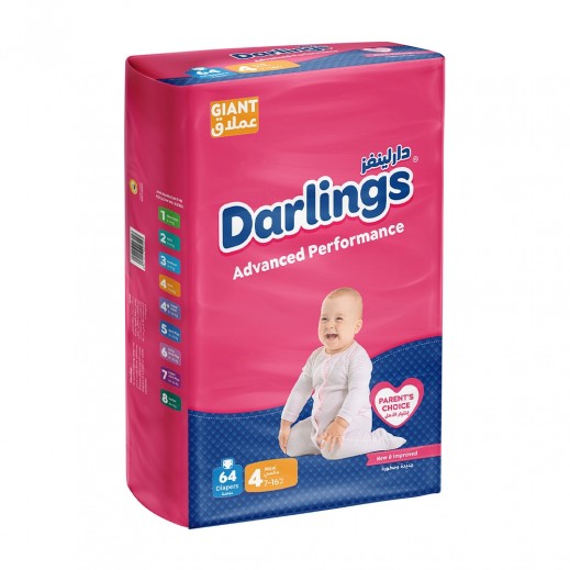 Darlings Advanced Diapers Maxi Stage 4 From 7 To 16 Kg - 64 Diapers - delivered by Taw9eel Fast