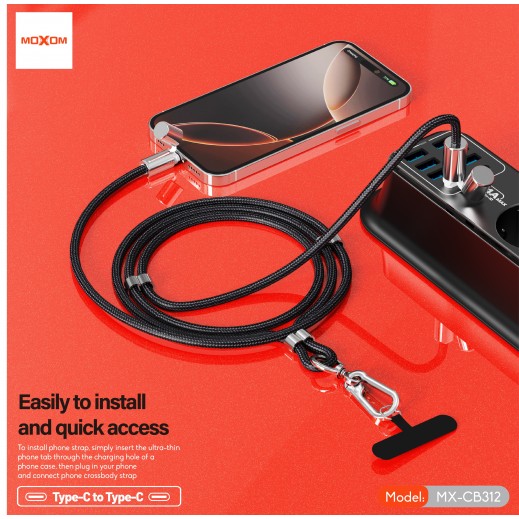 2-In-1Fast Charging Data Cable 6MM By Moxom - delivered by Taw9eel Fast