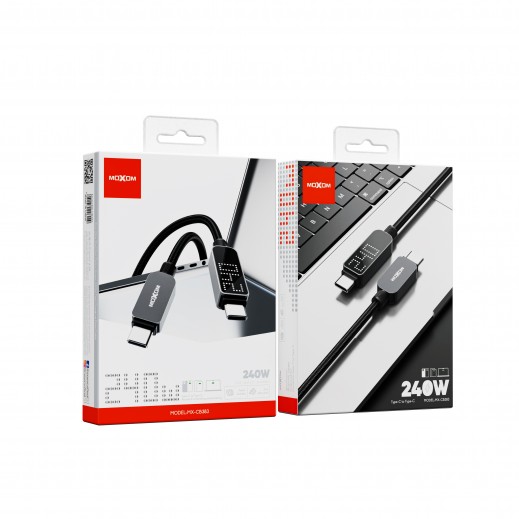 240W Type-C to Type-C Fast Charging & Data Cable by Moxom - delivered by Taw9eel Fast