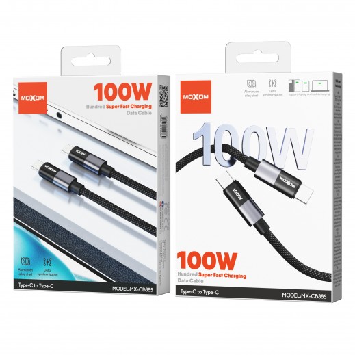100W Type-C to Type-C Fast Charging Data Cable by Moxom - delivered by Taw9eel Fast