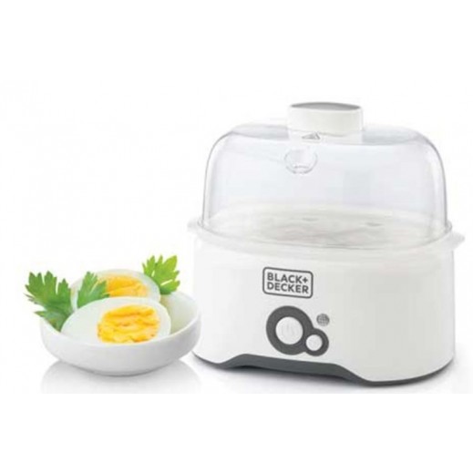 Black + Decker 280 W Egg Boiler - White  - delivered by Taw9eel Fast