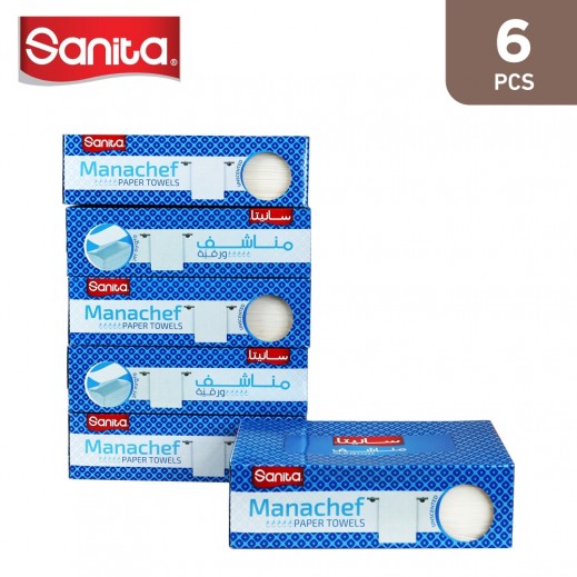 Sanita 4 in 1 Manachef Paper Towel 5 + 1 Free Pack - delivered by Taw9eel Fast
