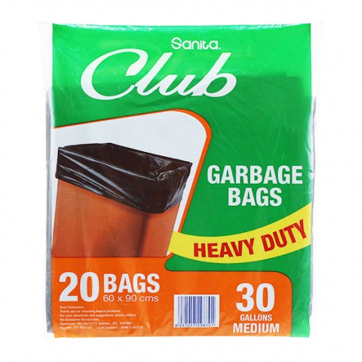 Sanita Club Garbage Bags Medium 30 Gallons (20 Pieces)