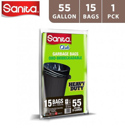 Sanita Club garbage bags 55 Gallons (15 BAGS) - delivered by Taw9eel Fast