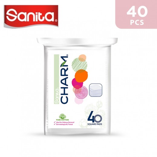 Sanita Charm 100% Cotton Pads - 40 Pads