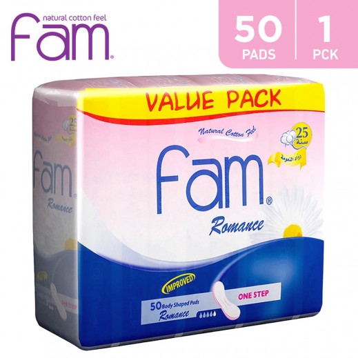 Buy Fam Maxi Pads without Wings Romance 50 Pads delivered by Taw9eel