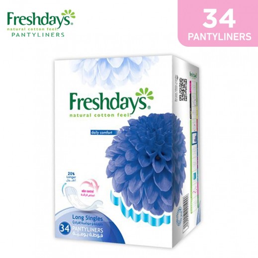 Freshdays Daily Comfort Extra Long Pads 34 Pads - delivered by Taw9eel Fast