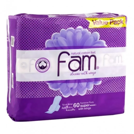 Fam Super Pads with Wings Value Pack (60 Pcs) - delivered by Taw9eel Fast