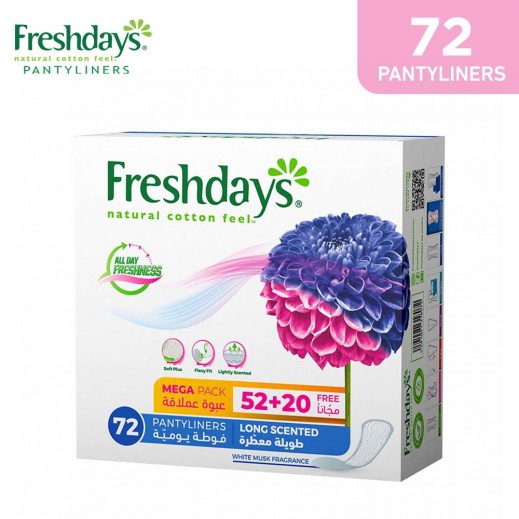 Freshdays Daily Liners Long Scented 72 pads - delivered by Taw9eel Fast