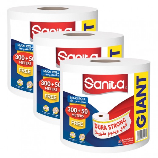 Sanita Club Maxi Roll 300 + 50m Extra Free - 3 Rolls