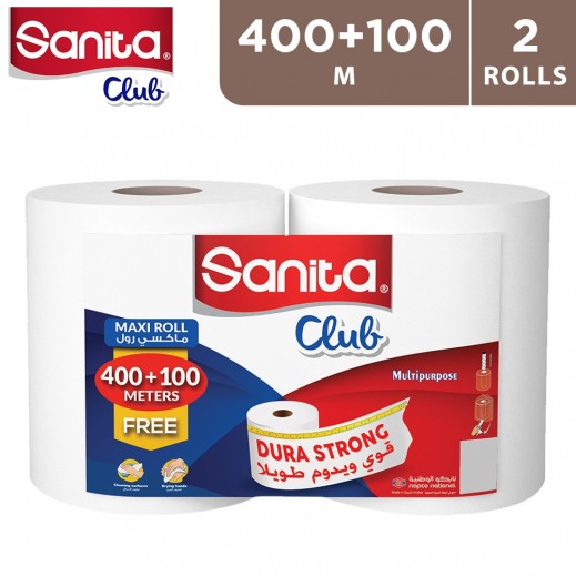 Sanita Club Maxi Roll 400 + 100 M - 2 Rolls - delivered by Taw9eel Fast