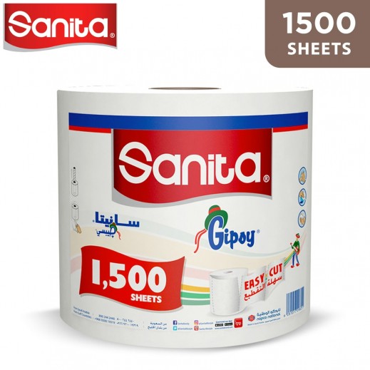 Sanita Gipsy Maxi Roll 1500 Sheets - 1 Roll - delivered by Taw9eel Fast