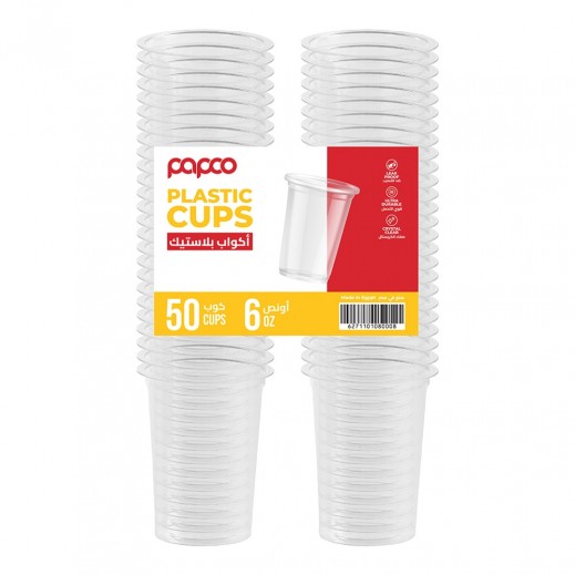 Plastic Cups Clear 6 oz - 50 Cups