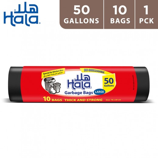 Hala Biodegradable Garbage Bags 50 Gallons 10 Roll Bags  - delivered by Taw9eel Fast