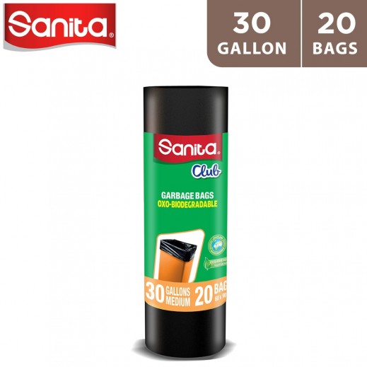 Sanita Club Biodegradable Garbage Bags 30 Gallons 20 Roll Bags  - delivered by Taw9eel Fast