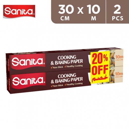 Sanita Baking Paper 30 cm x 10 m (2 Pieces) - delivered by Taw9eel Fast