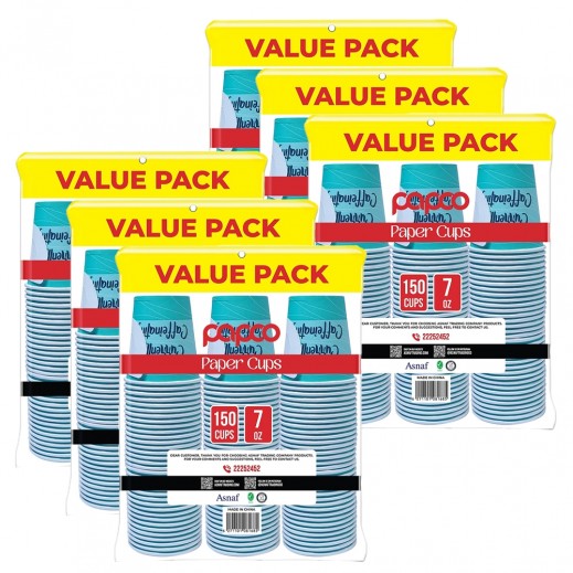 Papco Paper Coffee Cups 7 Oz 6 x 150 Pcs