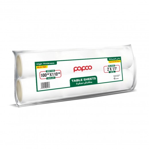Papco Plastic Table Sheets 100 cm x 110 cm - 2 Rolls - delivered by Taw9eel Fast