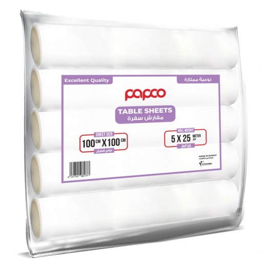 Papco Assorted-Color Plastic Table Sheets 100 cm x 100 cm - 5 Rolls - delivered by Taw9eel Fast