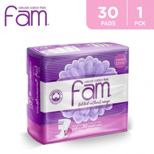 Fam Maxi Sanitary Pad Folded Without Wings Super 30 Pads - delivered by Taw9eel Fast
