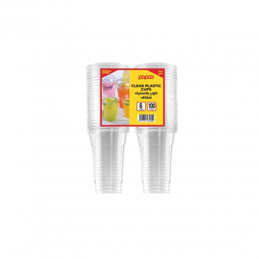 Papco Clear Ramadan Water Cups 6 oz - 100 cups - delivered by Taw9eel Fast