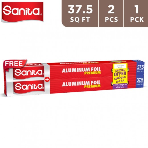 Sanita Aluminum Foil 37.5 Sq.ft - 1 + 1 Free