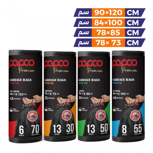 Papco Tie Garbage Bag Roll