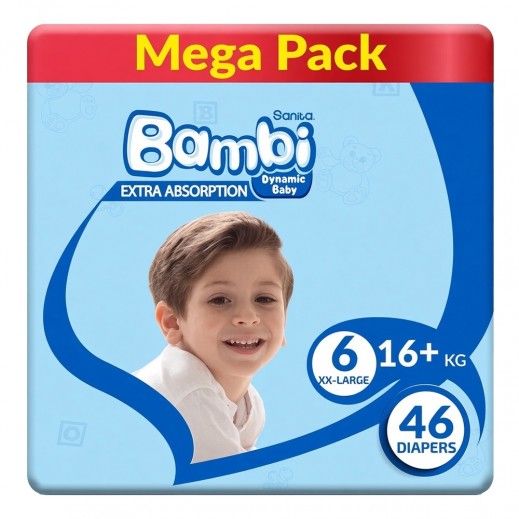 Sanita Bambi Size 6 XXL Baby Diapers 16+kg 46 Pcs