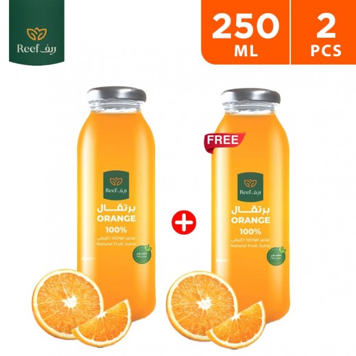 Reef Organic 100% Orange Natural Fruit Juice 250 ml 1+1 Free - delivered by Taw9eel Fast