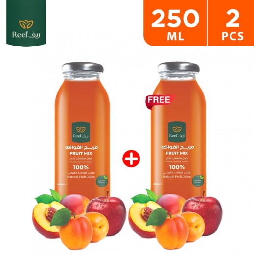 Reef Organic 100% Natural Fruit Mix Juice 250 ml 1+1 Free - delivered by Taw9eel Fast
