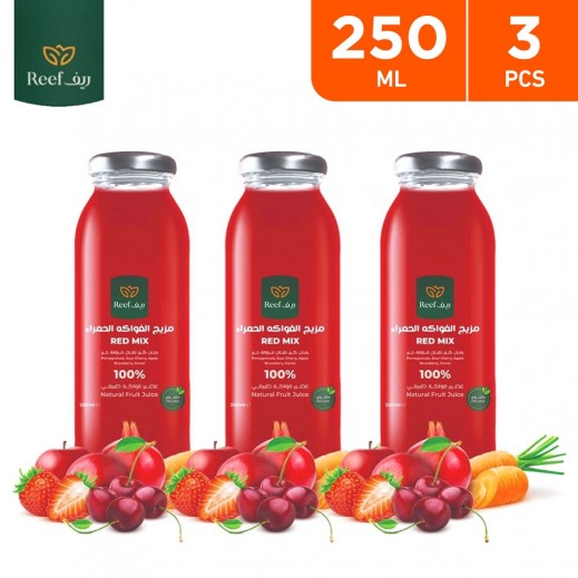 Reef Organic 100% Natural Red Mix Juice 3 x 250 ml  